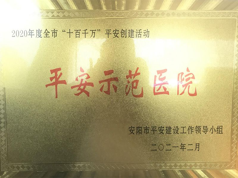 2020年度全市平安创建活动平安示范医院